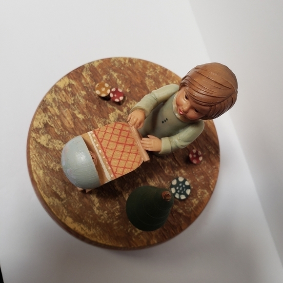 Reuge Swiss Musical Movement Music Box Brahms Lullaby Girl Baby Tree Mushroom 🍄 - Picture 5 of 9